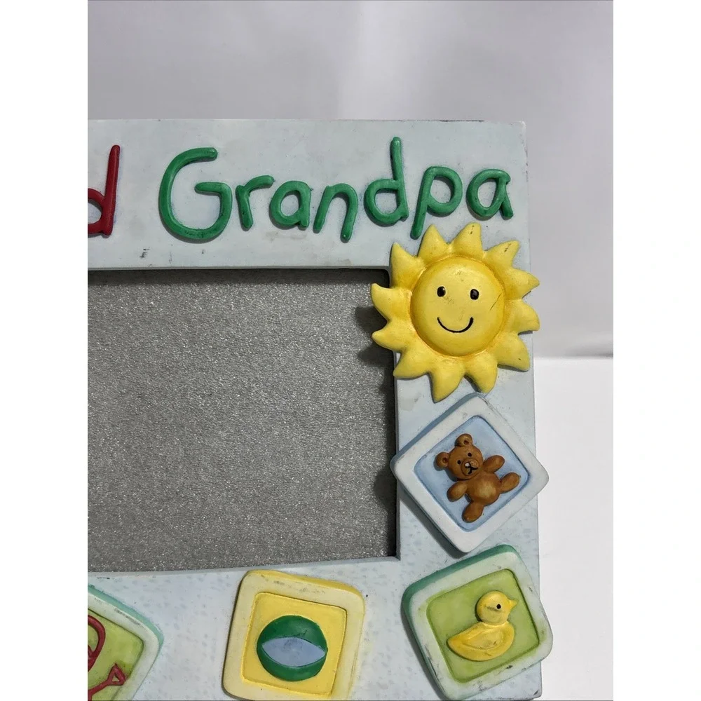 Russ Berrie‎ Me & Grandma Picture Frame W/boat Sunshine & Flower Ceramic